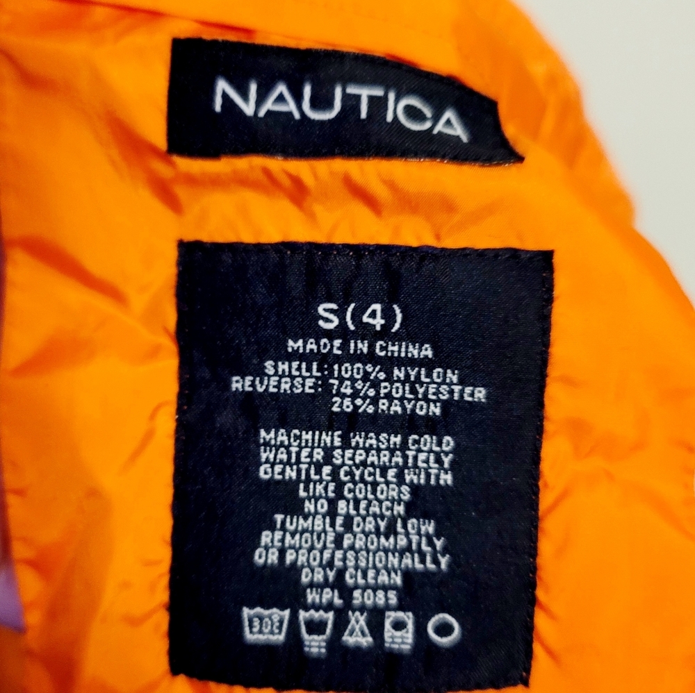 Nautica Reversable Boys Jacket Size 4 Orange and Grey - Picture 4 of 4